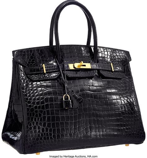 black Hermes bag crocodile